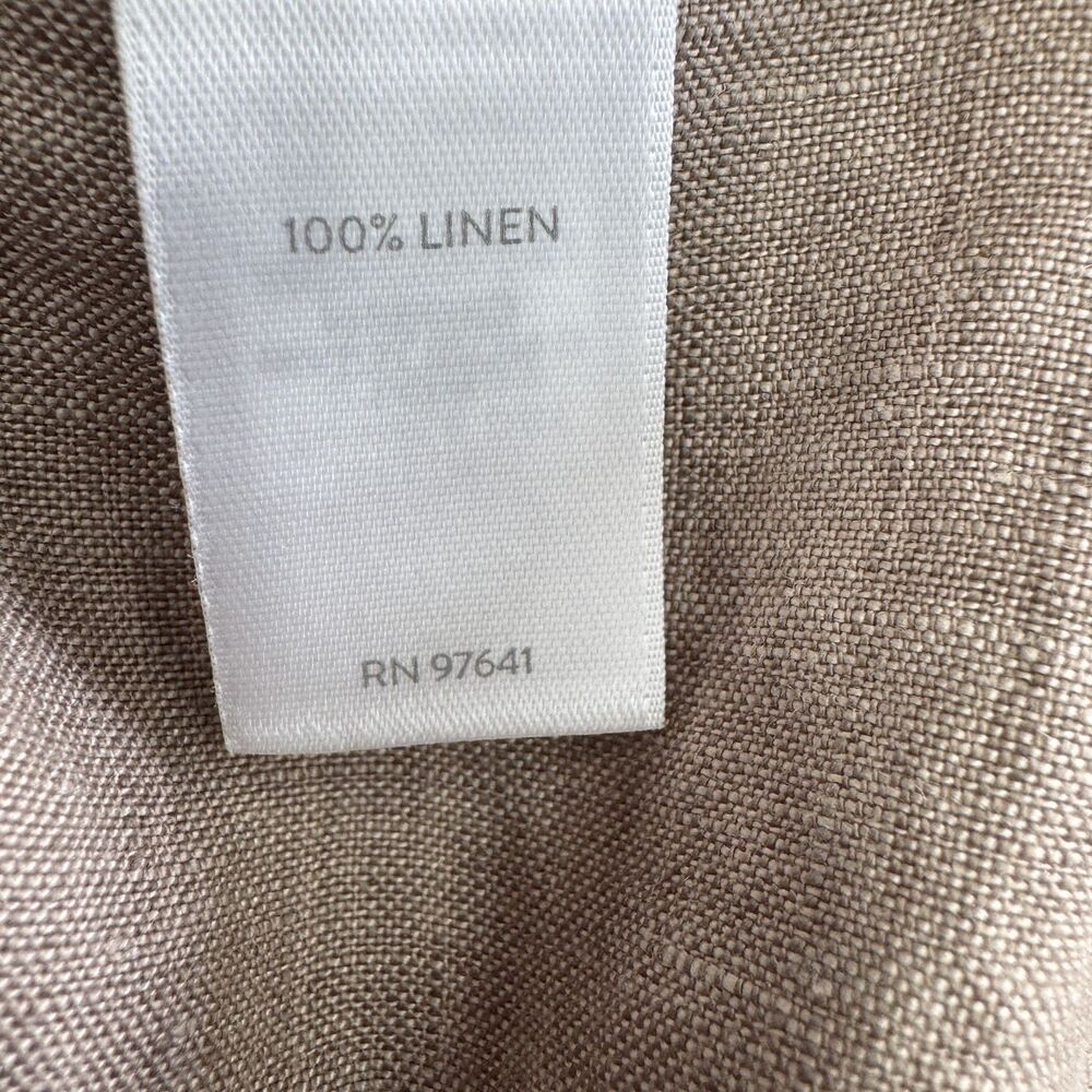 J.Jill 100% Linen Button Front Mini Short Sleeve Dress Tan size Medium - Picture 8 of 9